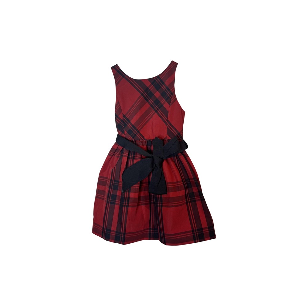 Polo Ralph Lauren Dress Girls 2T Red Plaid Sleeveless Bow Holiday Party